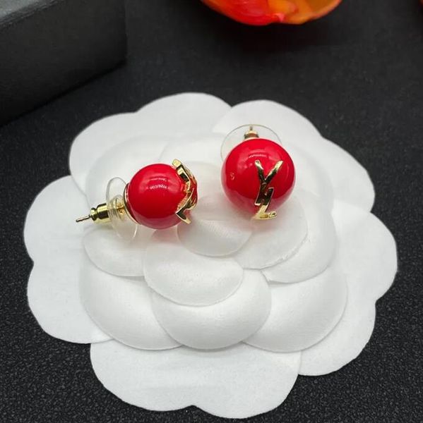 

fashion designer letter brass stud aretes earrings designer jewelry gold earring for lady women party studs hoops wedding engagement with, Golden;silver
