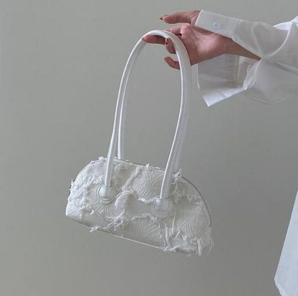 

shoulder bags women's long handle bag fashion designer female underarm elegant ladies tassel handbags clutch purses white