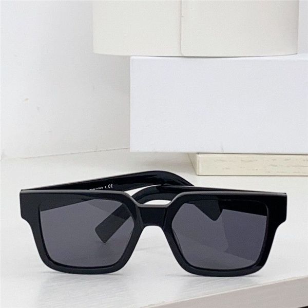 

minimalism style black sunglasses design classic clear grey frame blue lens square frame 03zs easy to wear popular simple model uv400 protec, White;black