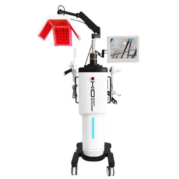 

wholesale 650nm pdt semiconductor laser hair restoration hair growth vibration massage comb analyzer machine, Black