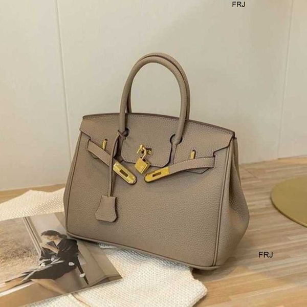 

designer birkin handbags herme leather lychee pattern platinum bag womens handbag 2023 new fashion versatile large capacity single shoulder