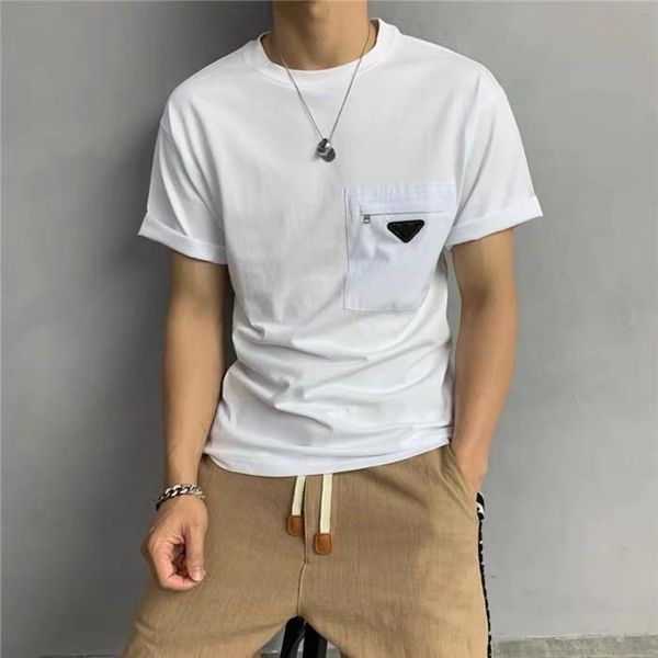 

designer t shirt summer short cotton casual sleeve tee classic men luxury t-shirts comfortable weekend wearfashion senior pure cotton, White;black
