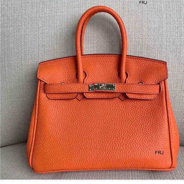 

designer birkin handbags herme first layer cowhide litchi pattern platinum bag leather womens european and american fashion on have logo frj