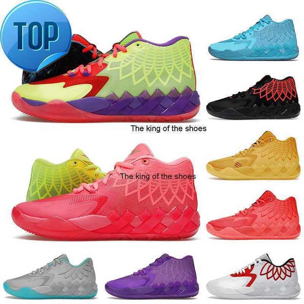 

basketball shoes lamelo ball mens basketball shoes mb.01 galaxy rick and morty not from here red blast trainers rock ridge grey, Black