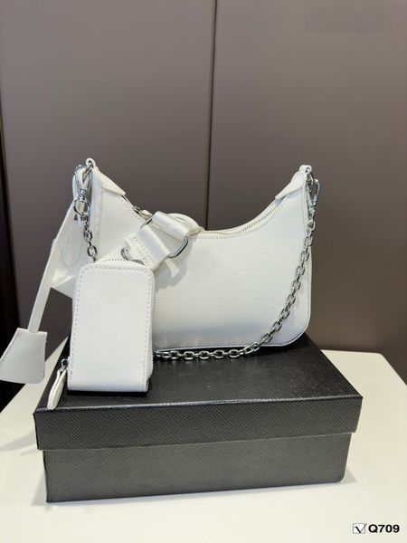 

classic designer crossbody bags famous triangle logo hobo bag luxury cleo shoulder bags match wallet lady designers tote bags 3pcs set prads
