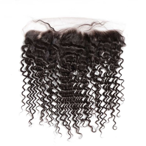 

nxy lace wigs malaysian curly frontal closure 13x6 bleached knots with baby hair 100% remy human deep wave 230106, Black;brown