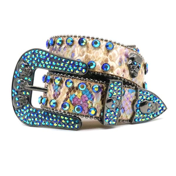 

bb belt women designer belt mens skull rhinestone flash diamond rivet alloy pin buckle personality online celebrity wind inlaid bb simon bel, Black;brown