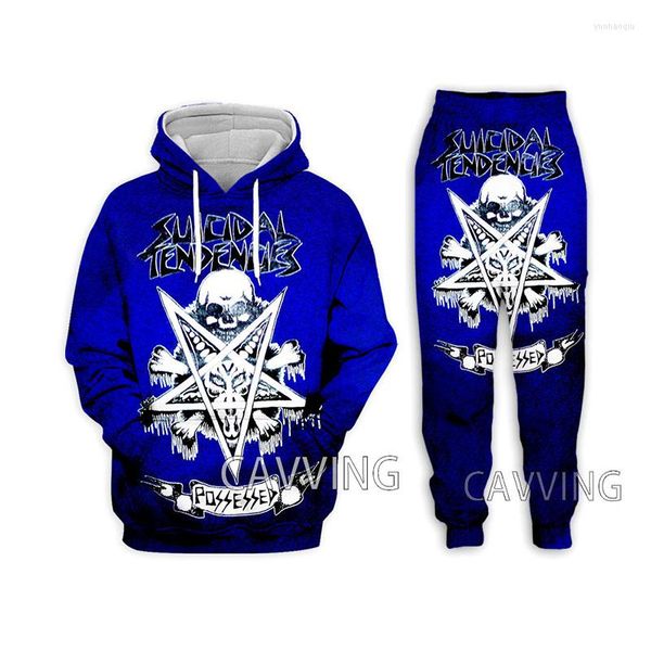 

men's tracksuits fashion women/men's 3d print suicidal tendencies band hoodies/hooded sweatshirts pants trouser suit clothes two-p, Gray