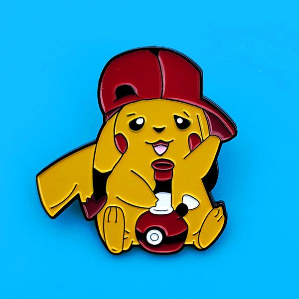 

cute japanese anime cartoon brooch metal drop oil badge versatile popular jewelry accessories pin, Blue