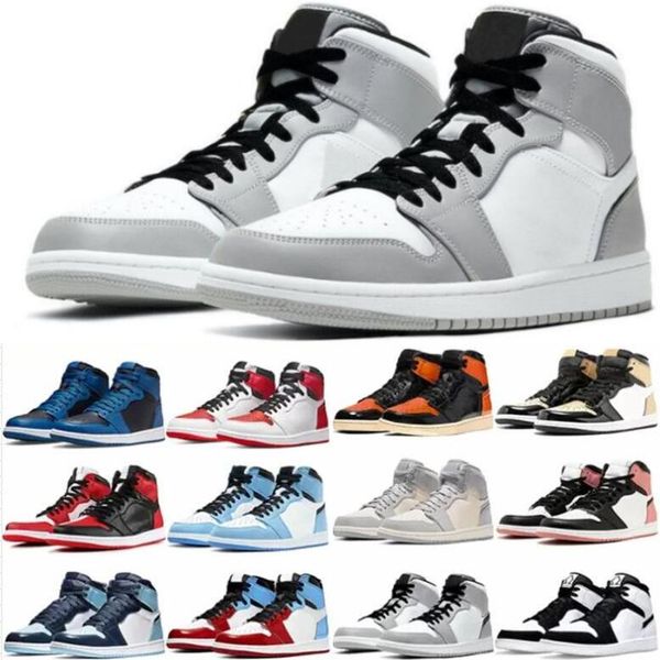 

mens 1 basketball shoes high og 1s jumpman lost and found university blue patent bred gorge green dark mocha starfish black white pale ivory