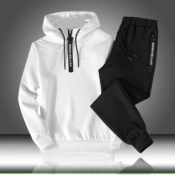 

mens tracksuits sets tracksuit men autumn winter hooded sweatshirt drawstring outfit sportswear male suit pullover two piece set casual 2301, Gray