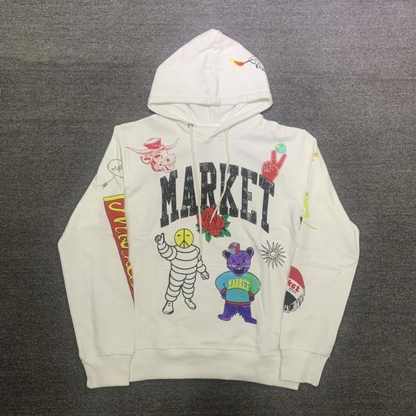 

23ss 3d cartoon pattern print hoodie men women cotton sweatshirt high street autumn winter, Black;brown