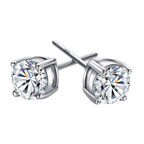 

classic charm zircon s925 sterling silver stud earring ear bone nail women men no fading no allergies, Golden;silver