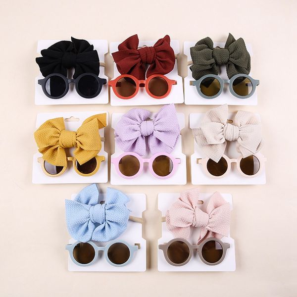 

baby bows headband ribbon cartoon sunglasses girls beach pgraphy props toddler hair bands headwear kids hair accessories 1409, Slivery;white