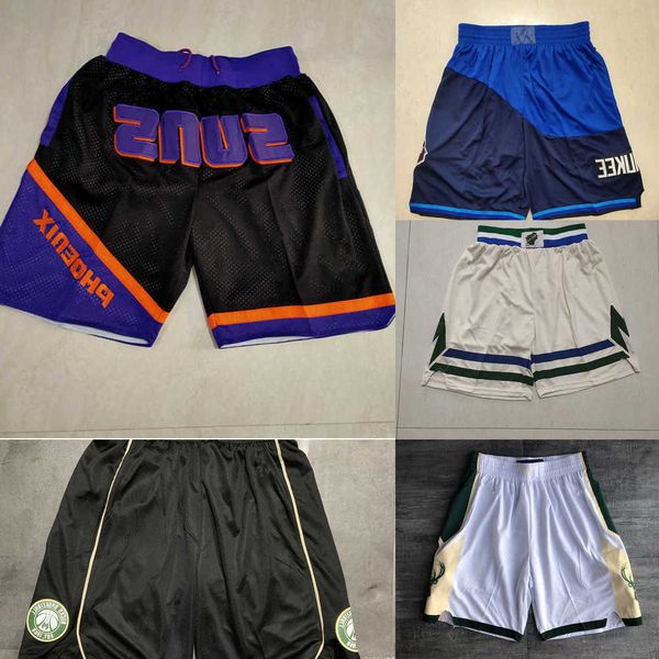 

phoenix''suns''men milwaukee''bucks''men throwback basketball shorts pocket, Black