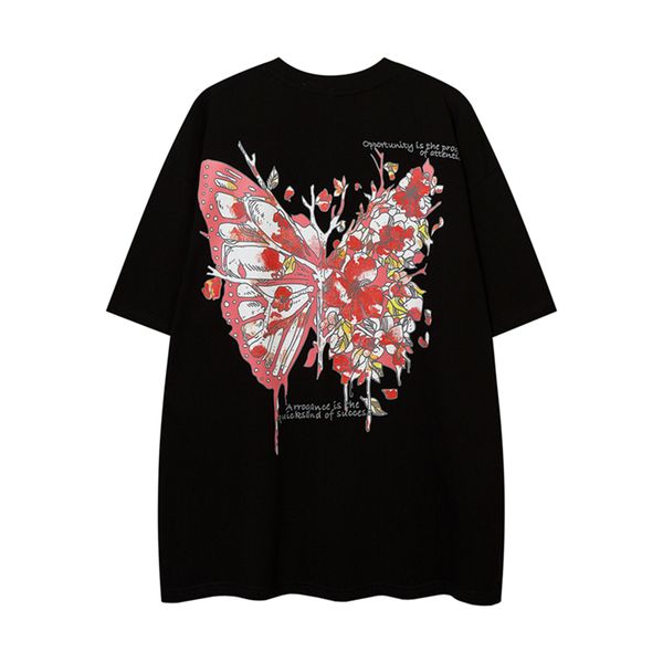 

2023 summer print black cotton tees men and women short sleeve tshirts o neck hip hop, Black;brown