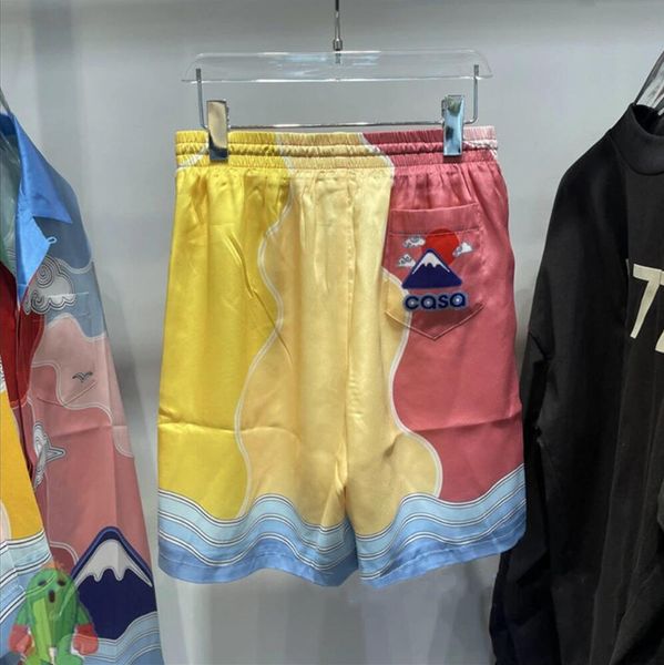 

men's plus size shorts print shorts silk drawstring short pants