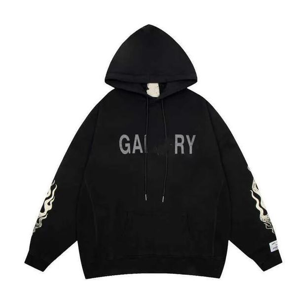 

men's graffiti hoodies sweatshirts designer galleries gary painted used letters printed loose casual fashion men and women at a loss bu, Black