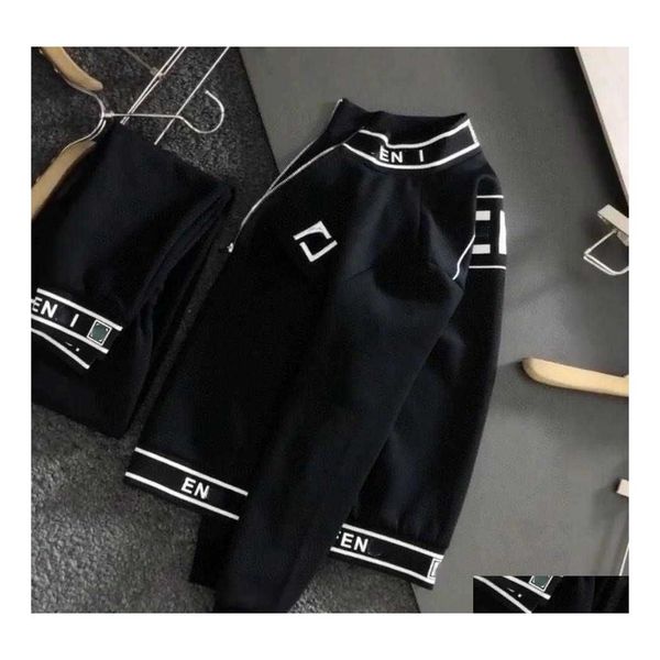 

men's tracksuits mens leisure sports twopiece youth spring and autumn fl set of boutique fashion suit highend couple coat l221122 dr dh, Gray