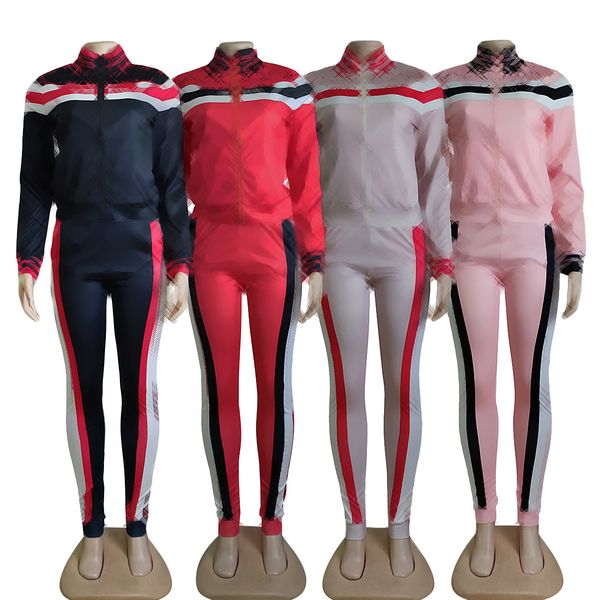 

designer tracksuits two piece set outfits women sportswear long sleeve cardigan jacket letter print jogging sport suit hoodies and pants clo, Gray