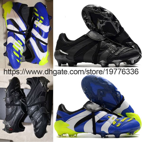 

send with bag quality football boots predator accelerator 4 fg reissue soccer cleats mens firm ground soft leather comfortable training foot, Black