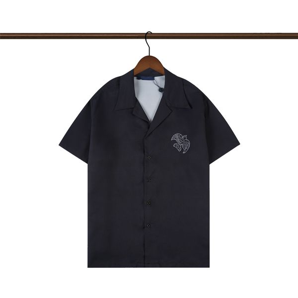 

23ss new men's fashion flower swallow print shirts casual button down short sleeve hawaiian shirt suits summer beach designer dress shi, White;black