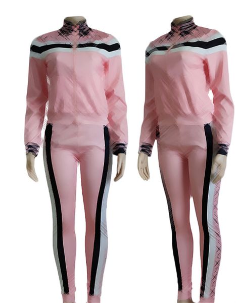 

women's tracksuits long sleeve jackets and trousers casual women print two piece suits outfits sportswear hoodies and pants clothing, Gray