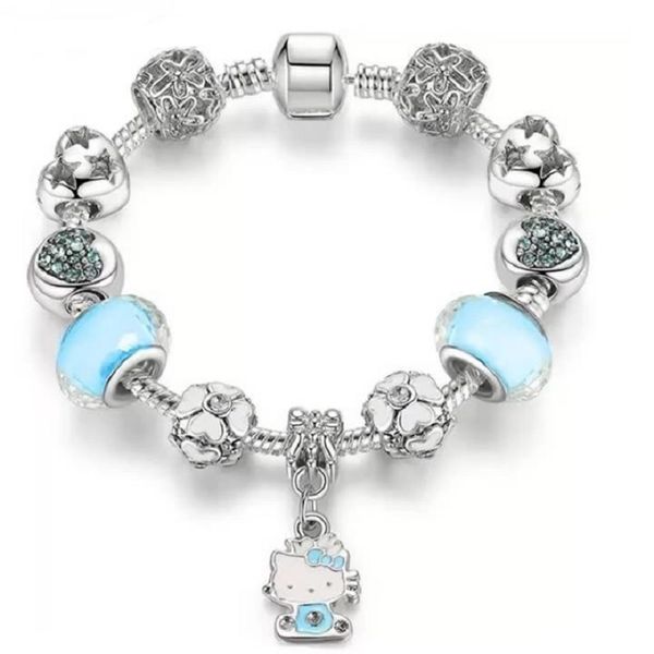 

925 sterling silver charm bead fit european charm bracelets & bangle for women heart red kitty cat bear handbag danglecharm beads snake chai, Golden;silver