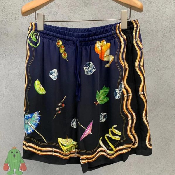 

men's plus size shorts high street shorts colorful print blue short pants