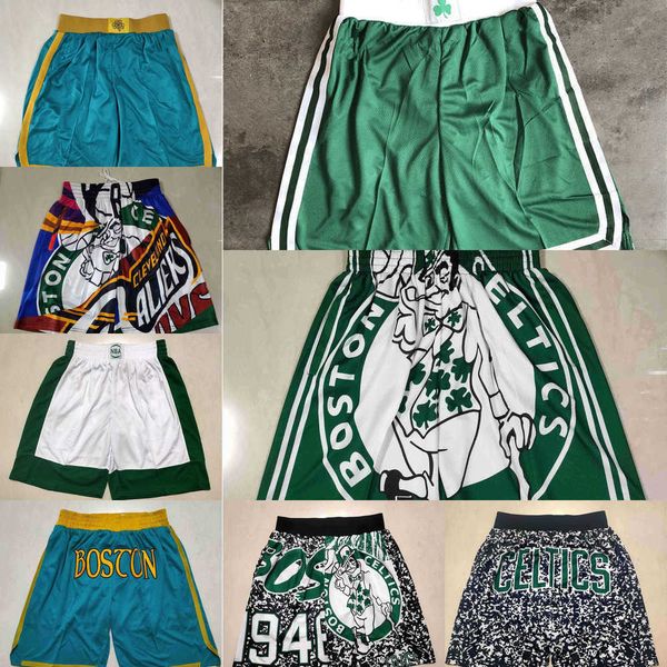 

boston''celtics''men throwback basketball shorts pocket, White;black