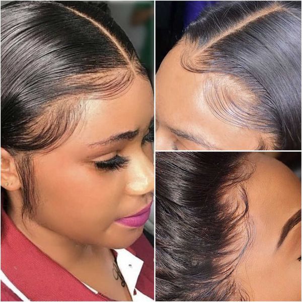 

nxy lace wigs body wave transparent frontal with bundles brazilian hair weave human closure 230106, Black;brown
