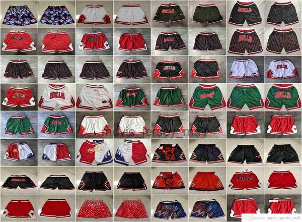 

team basketball shorts just don mesh retro stripe champion wear sport pant with pocket zipper sweatpants hip pop green red blue black white