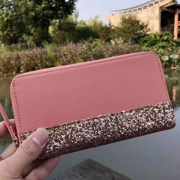 

france designer card holder wallets purses fashion zippy evening bags classic zipper pocket pallas bag coin long purses 11716, Red;black