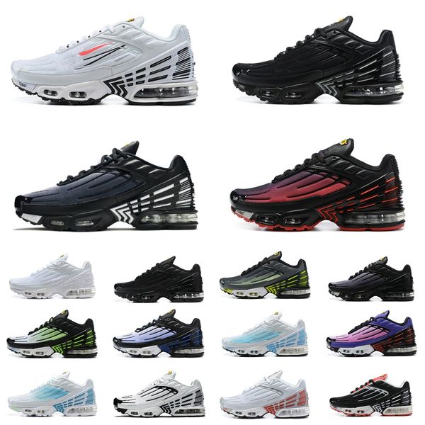 

new 2023 tn 3 mens running shoes triple white black radiant red cool grey crater crimson ghost green hyper blue michigan multi color men