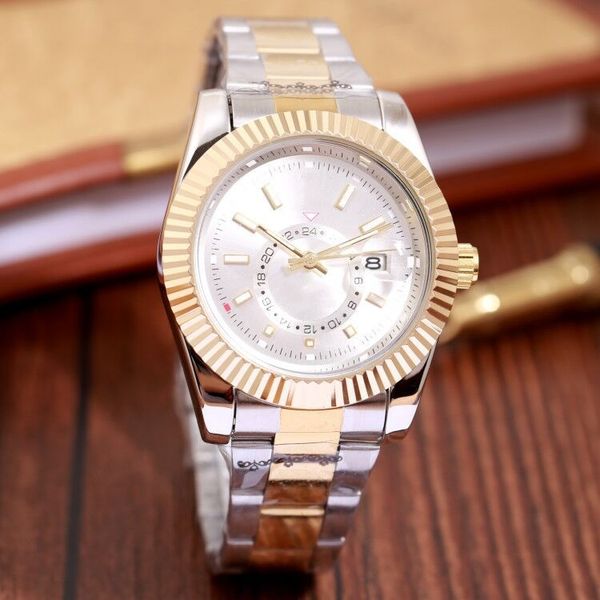 

luxury automatic movement 41mm stainless steel mechanical quartz watch waterproof luminous, Slivery;brown
