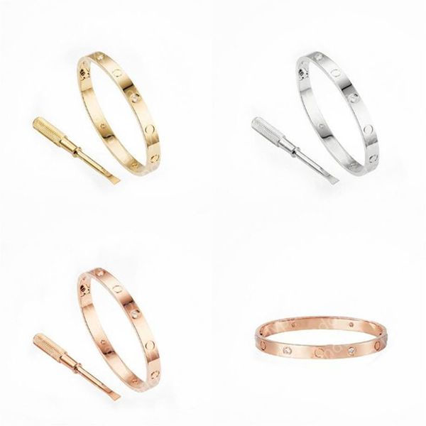 

love screw bracelet 5 0 designer bracelets 4 diamonds bangle luxury jewelry women titanium steel alloy gold-plated craft gold silv187f, Black