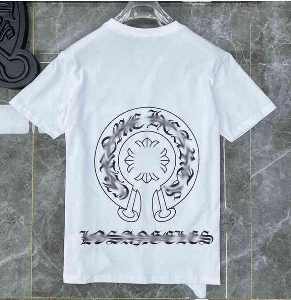 

classic fashion ch mens t shirts sanskrit letter t-shirt horseshoe cross pattern tshirts designers hip hop t-shirts woman summer tees xrm7, White;black