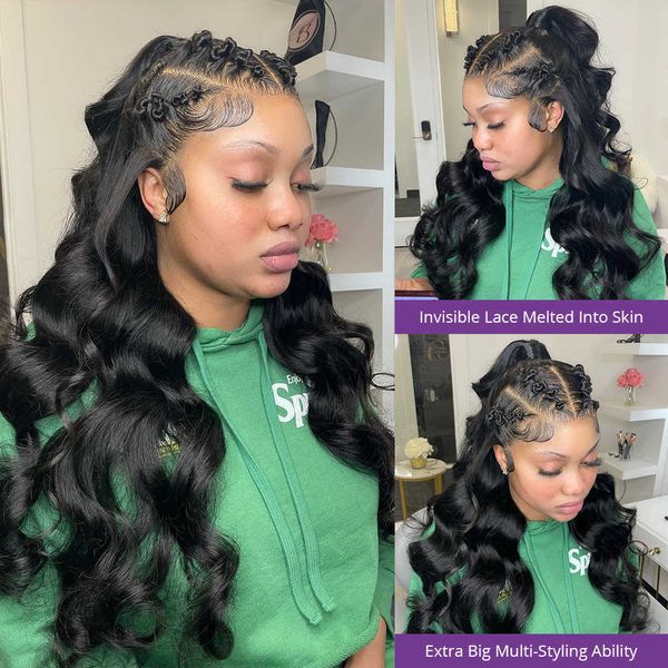 

nxy lace wigs body wave front human hair brazilian remy water wavy 13x4 frontal for women preplucked 4x4 closure 230106, Black;brown