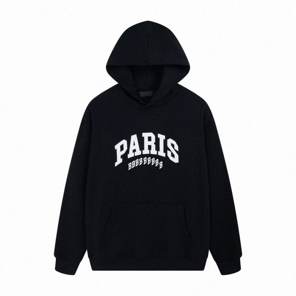 

men hoodies sweatshirts long sleeve paris ss22 winter designer mens loose casual hooded letter 92xb#, Black