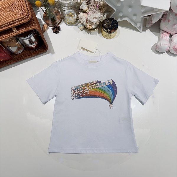 

baby clothe kid t shirt kids designer t shirt girl boy tshirts baby clothes short-sleeve with rainbow tags letters stars luxury new summer s, Blue