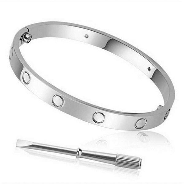 

love bracelets men womens designer bangle titanium steel fashion bracelet screw screwdriver couple jewelry three colors available 2774, Black