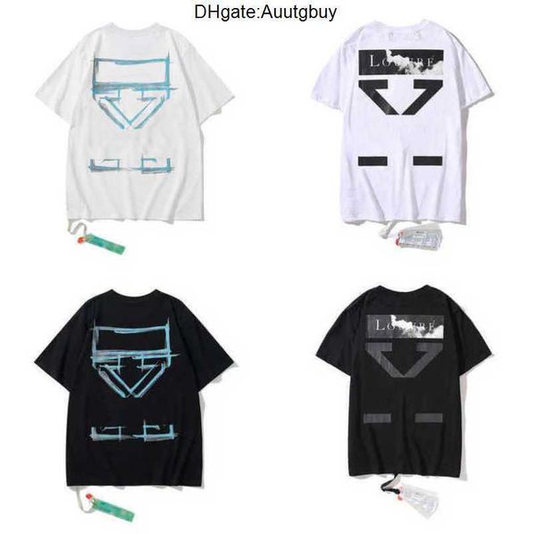 

mens luxury fashion t shirt brand offs tees shirts couple t-shirt designer men women cotton sweatshirt black white arrow badge t-shirts k85, White;black
