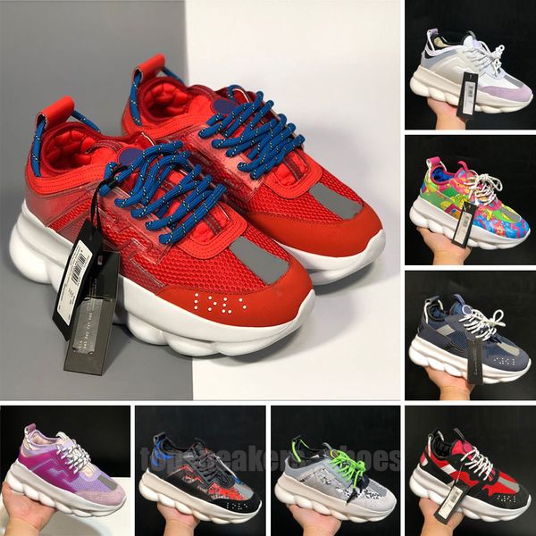 

2025 designer casual shoes chain reaction wild jewels chain link trainer running shoes sneakers, Black