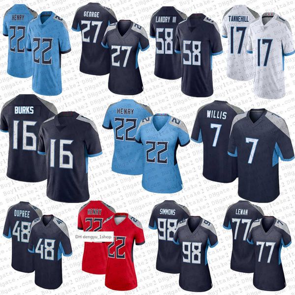 

2023 7 malik willis 22 derrick henry 16 treylon burks tennessee''titans''football jerseys 2 robert woods austin'&#0, Black