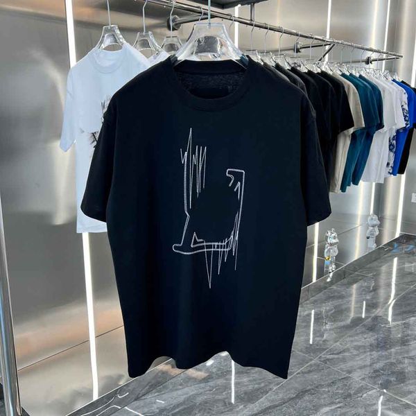 

men's plus tees polos round neck embroidered and printed polar style summer wear with street pure cotton t-shirts 31d1, Black;brown