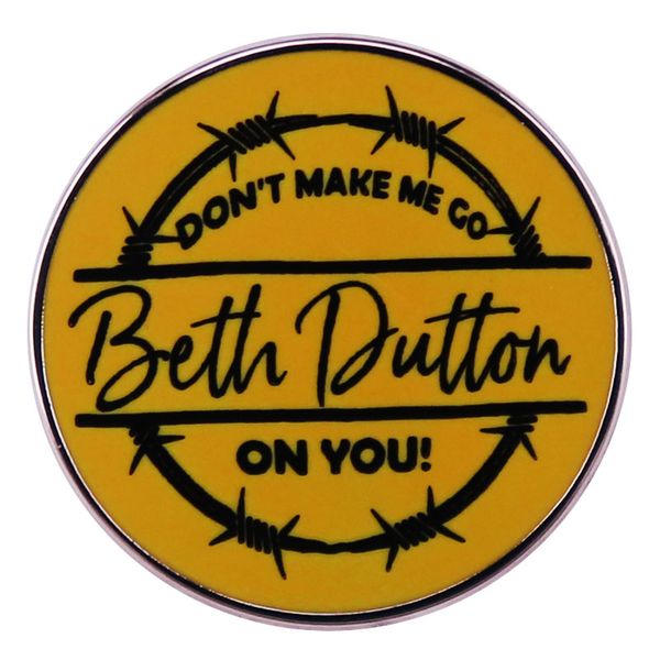 

beth dutton enamel pin funny tv show yellowstone-inspired badge, Blue