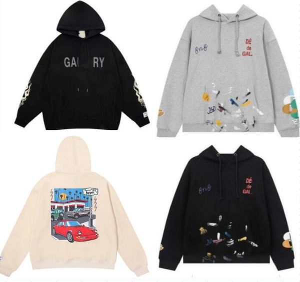 

men's hoodies sweatshirts hoodie designer galleryes depts gary painted graffiti used letters printed loose casual fashion men women hoo, Black