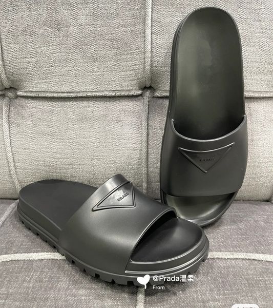 

france paris flat men women summer cool slippers word slippers women's beach slide girls casual slippers luxury brands sandals sandalia, Black
