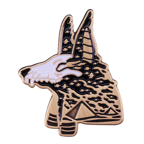 

gothic wolf brooch badge accessories for clothes backpack cap, Blue