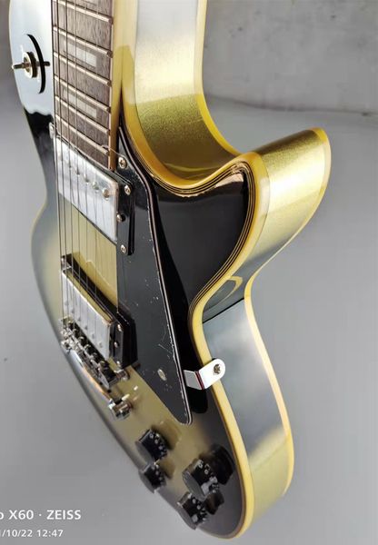 

custom electric guitar retro gold oem silver accessories and pickups mahogany body fast mail package